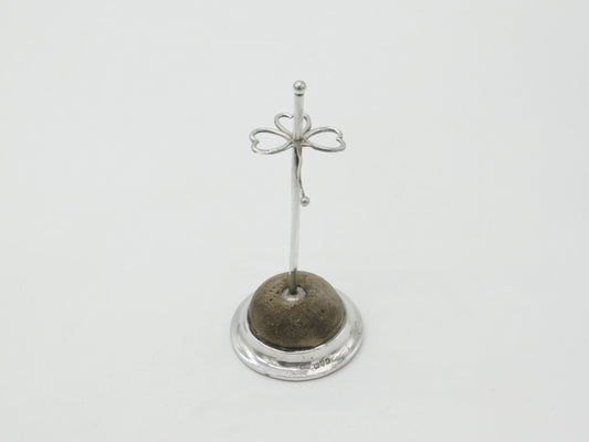 Sterling Silver Shamrock Form Hat Pin Stand Pin Cushion Ring Tree 1921 Chester