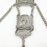 Victorian Hanau Sterling Silver Art Nouveau Chatelaine with Tools Antique c1860