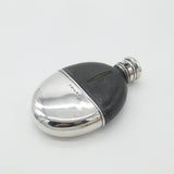 Victorian Sterling Silver & Leather Stirrup Cup Hip Flask Antique 1872 Bham