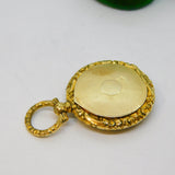 Victorian 9ct Yellow Gold Floral Pattern Portrait Locket Pendant Antique c1890