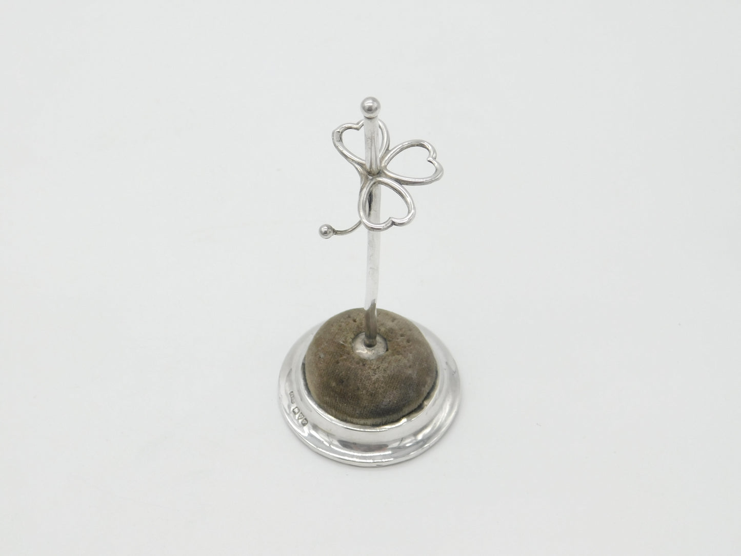 Sterling Silver Shamrock Form Hat Pin Stand Pin Cushion Ring Tree 1921 Chester