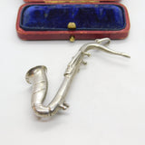 Large Italian 800 Silver Saxophone Musical Medallion Pendant Vintage c1980