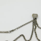Victorian Silver Plated Chatelaine with Whistle, Key & Hook Antique c1880