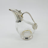 Silver Plated Moulded Glass Chicken Form Claret Wine Jug Vintage c1960