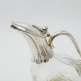 Silver Plated Moulded Glass Chicken Form Claret Wine Jug Vintage c1960