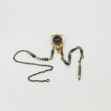 Victorian French Rolled Gold & Cut Steel Sewing Chatelaine Running Fox Pattern