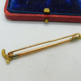 Hunting Riding Crop Brooch Stock Pin 3 Colour 18ct Gold Antique Victorian c1890