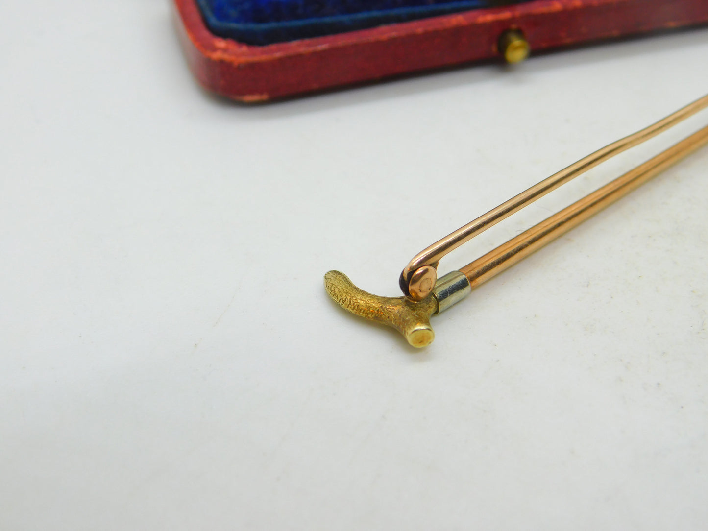 Hunting Riding Crop Brooch Stock Pin 3 Colour 18ct Gold Antique Victorian c1890