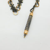 Victorian French Rolled Gold & Cut Steel Sewing Chatelaine Running Fox Pattern