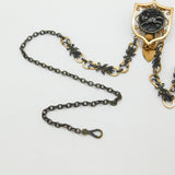 Victorian French Rolled Gold & Cut Steel Sewing Chatelaine Running Fox Pattern