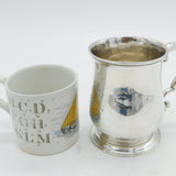 George II Sterling Silver Armorial Crest Tankard Mug Antique 1753 London