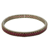 Sterling Silver Marquise-Cut Ruby Eternity Bangle Bracelet Vintage c1970