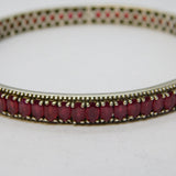 Sterling Silver Marquise-Cut Ruby Eternity Bangle Bracelet Vintage c1970