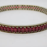 Sterling Silver Marquise-Cut Ruby Eternity Bangle Bracelet Vintage c1970