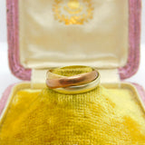 9ct Tri-Colour Russian Wedding Ring Vintage 1978 London Size H UK