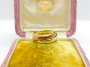 9ct Tri-Colour Russian Wedding Ring Vintage 1978 London Size H UK