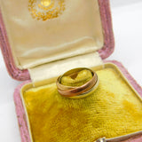 9ct Tri-Colour Russian Wedding Ring Vintage 1978 London Size H UK
