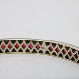 Sterling Silver Marquise-Cut Ruby Eternity Bangle Bracelet Vintage c1970