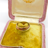 9ct Tri-Colour Russian Wedding Ring Vintage 1978 London Size H UK