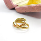 9ct Tri-Colour Russian Wedding Ring Vintage 1978 London Size H UK