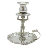 William IV Sterling Silver Novelty Harlequin Candle Taperstick Antique London