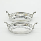 Pair of Sterling Silver Viking Ship Form Novelty Salt Cellars Antique 1927 Birmingham