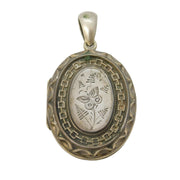 Victorian Aesthetic Movement Silver Plated Sweetheart Locket Antique c1890