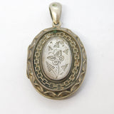 Victorian Aesthetic Movement Silver Plated Sweetheart Locket Antique c1890