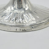 Victorian Pair Sterling Silver Harp Pattern Table Candlesticks 1891 Sheffield