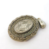 Victorian Aesthetic Movement Silver Plated Sweetheart Locket Antique c1890