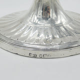Victorian Pair Sterling Silver Harp Pattern Table Candlesticks 1891 Sheffield