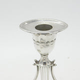 Victorian Pair Sterling Silver Harp Pattern Table Candlesticks 1891 Sheffield