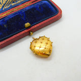 Heart Double Locket Pendant English Chester 9ct Gold Antique 1911 Art Deco