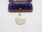 Victorian Sterling Silver Bethlehem Cross 'Puer Jesus' Fob Pendant c1890 Antique