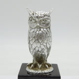 Cast Sterling Silver Owl on Plinth Base 'Owl Award, 1985' Vintage London 1981