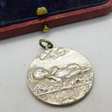 Victorian Sterling Silver Bethlehem Cross 'Puer Jesus' Fob Pendant c1890 Antique