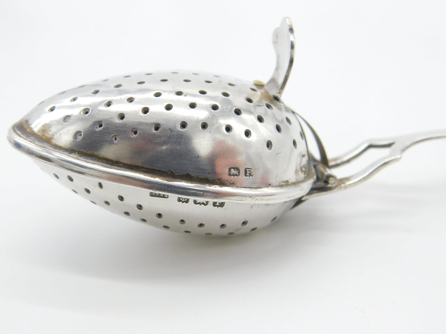 Sterling Silver Egg Shaped String Loaded Tea Infuser Antique 1930 Art Deco Birmingham