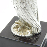 Cast Sterling Silver Owl on Plinth Base 'Owl Award, 1985' Vintage London 1981