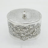 George III Sterling Silver Floral Embossed Tea Caddy Antique 1777 London
