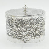 George III Sterling Silver Floral Embossed Tea Caddy Antique 1777 London