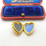 Heart Double Locket Pendant English Chester 9ct Gold Antique 1911 Art Deco