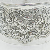 George III Sterling Silver Floral Embossed Tea Caddy Antique 1777 London
