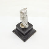 Cast Sterling Silver Owl on Plinth Base 'Owl Award, 1985' Vintage London 1981