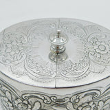 George III Sterling Silver Floral Embossed Tea Caddy Antique 1777 London