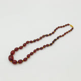 Graduated Cherry Amber Bakelite Necklace Sterling Silver Clasp 20" Length