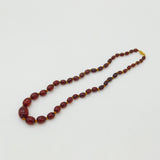 Graduated Cherry Amber Bakelite Necklace Sterling Silver Clasp 20" Length