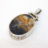David Scott-Walker Sterling Silver Derbyshire Blue John Pendant Vintage 1979 Sheffield
