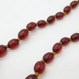 Graduated Cherry Amber Bakelite Necklace Sterling Silver Clasp 20" Length