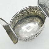 George III Sterling Silver Floral Embossed Tea Caddy Antique 1777 London