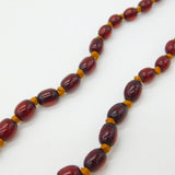 Graduated Cherry Amber Bakelite Necklace Sterling Silver Clasp 20" Length